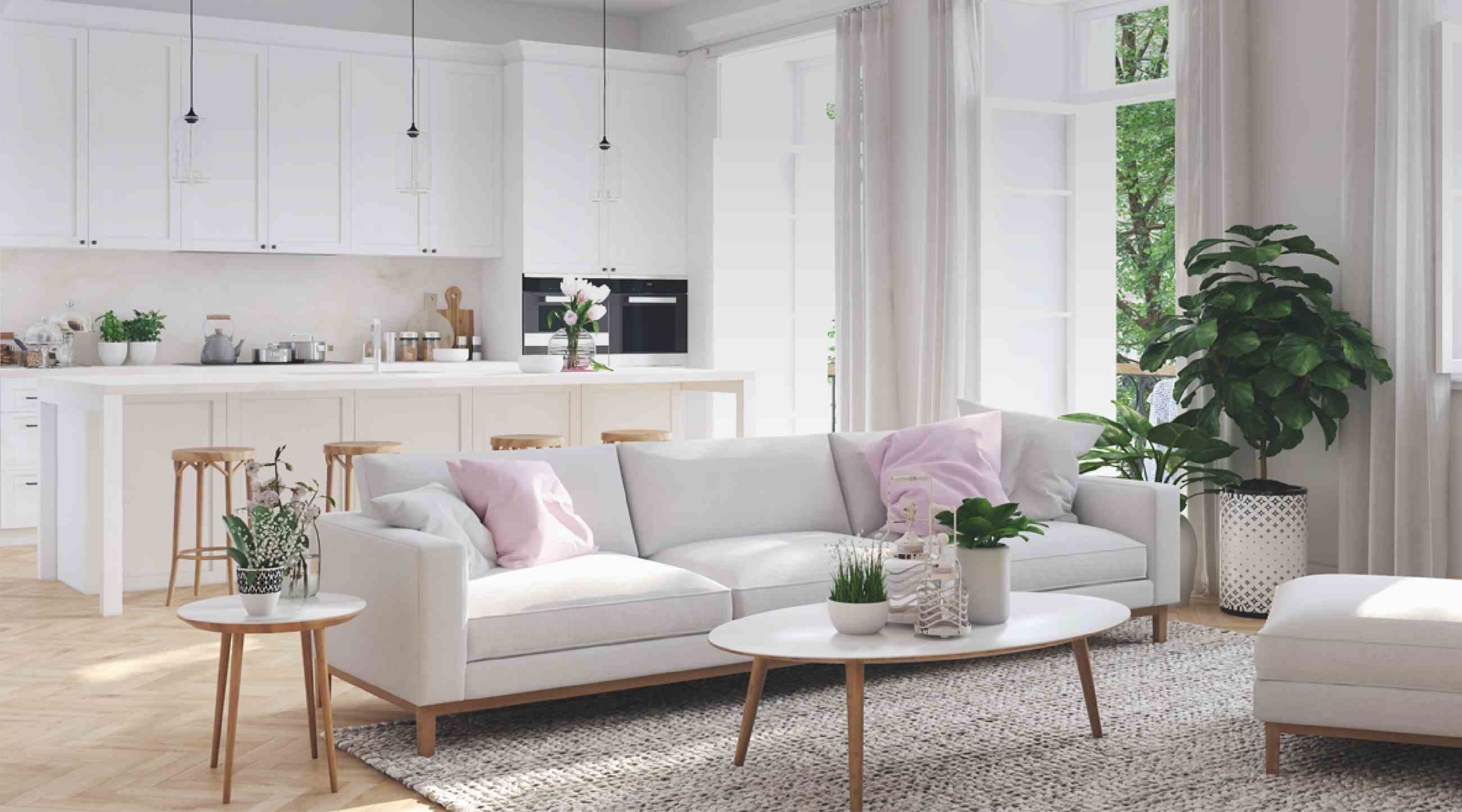 Bright, light-filled living room